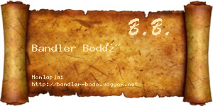 Bandler Bodó névjegykártya